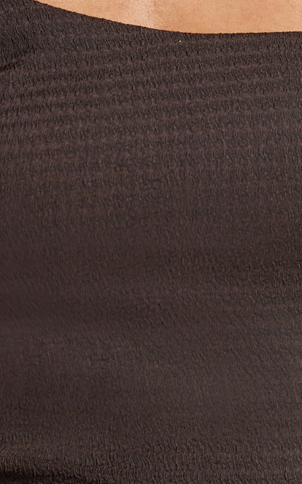 Tilly Midi Dress - Stretch Fitted Shoulder Trim Side Split Dress in Chocolate
