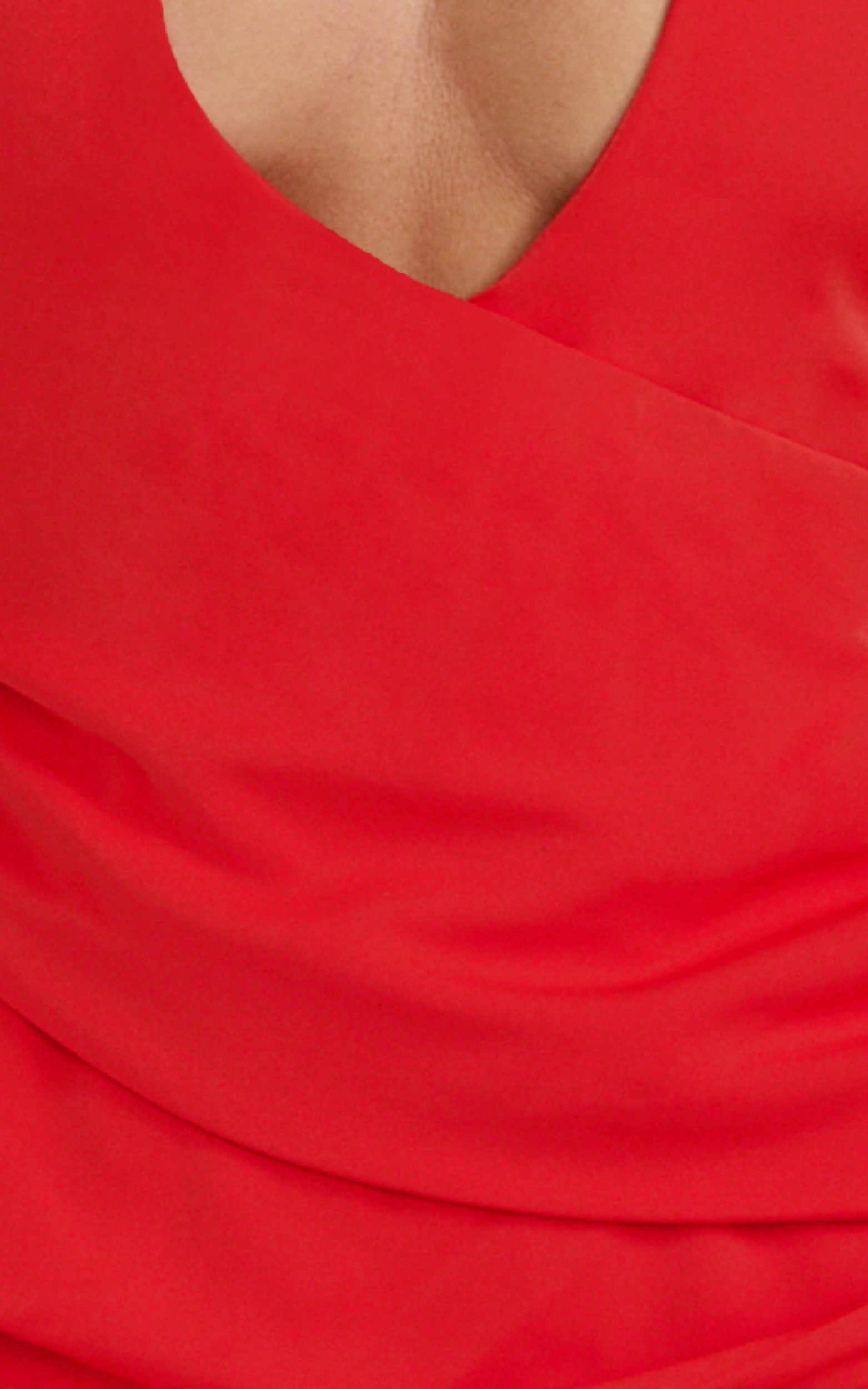 Vega Mini Dress - Halter Neck Drop Waist Dress in Red