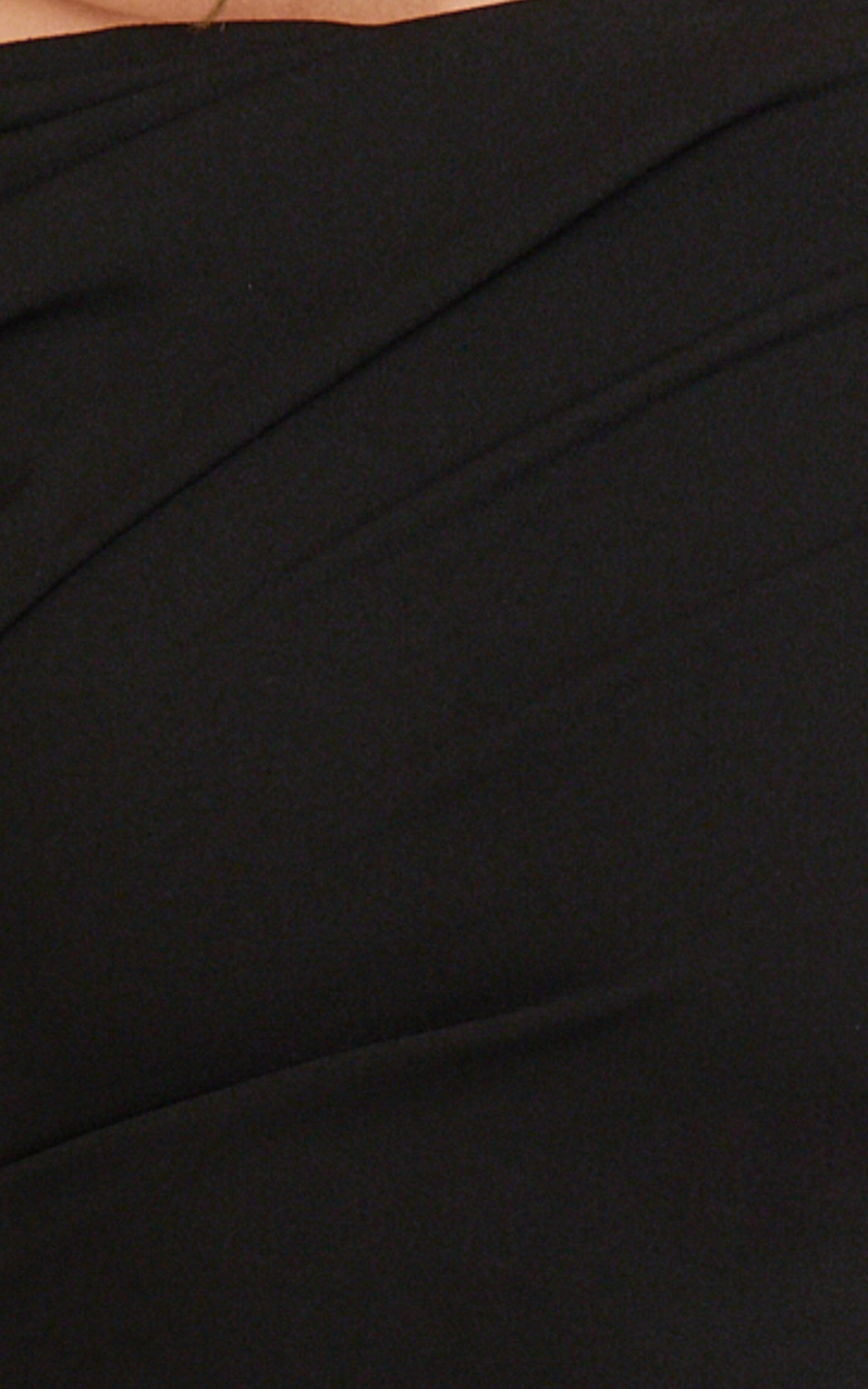 Visenta Midi Dress - Asymmetrical Sleeve Dress in Black