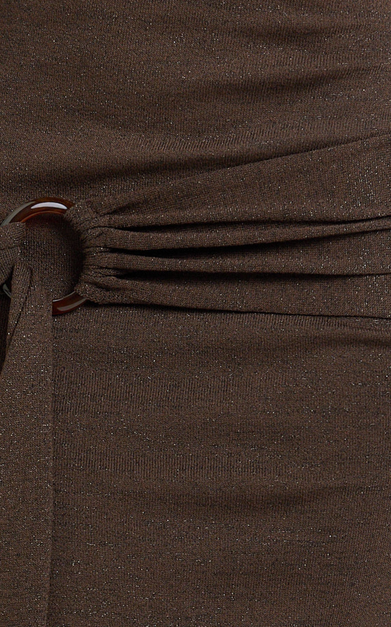 Viviana Maxi Dress - Knit Strapless Tie Waist Maxi Dress in Chocolate